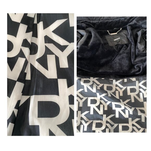 DKNY Black Hooded Puffer Coat - Size S - Preowned - Picture 11 of 12